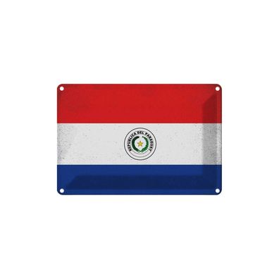 vianmo Blechschild Wandschild 18x12 cm Paraguay Fahne Flagge