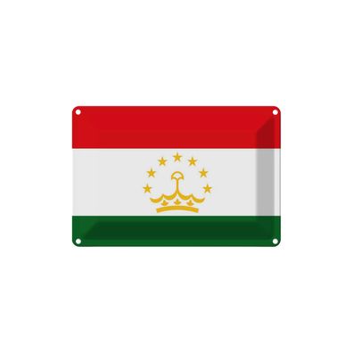 vianmo Blechschild Wandschild 18x12 cm Tadschikistan Fahne Flagge