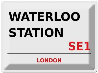 Blechschild 30x40 cm - London Waterloo Station Se1