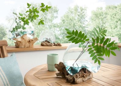 Drop Deco Glas Teak Natur