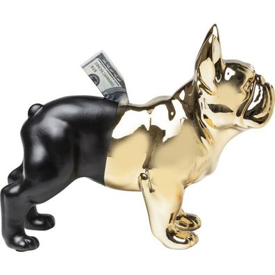 KARE Design Spardose Bulldog Gold-Schwarz 38541
