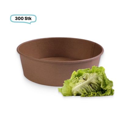 Salatboxen Salatschalen braun 500ml, 300 Stück, to go, take away, biologisch abbaubar