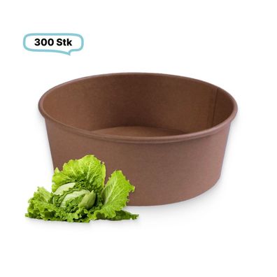 Salatboxen Salatschalen braun 750ml, 300 Stück, to go, take away, biologisch abbaubar