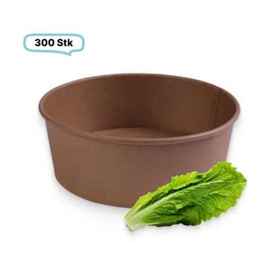 Salatboxen Salatschalen braun 1000ml, 300 Stück, to go, take away, biologisch abbauba