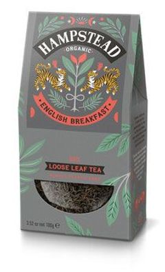 Hampstead Tea 6x Organic English Breakfat Leaf Tea Pouch 100g