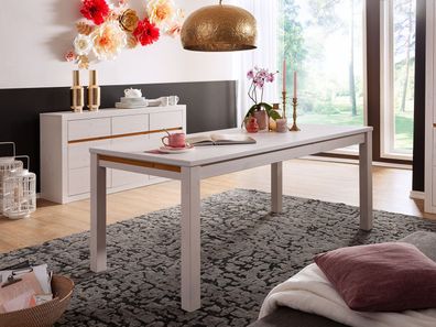 Kiefer Tisch Weiß Gebeizt und Geölt 180x90