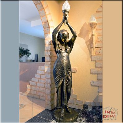 Stehlampe Lampe Sklavin XL Pharao Ägyptische Bodenlampe Skulptur Beleuchtung