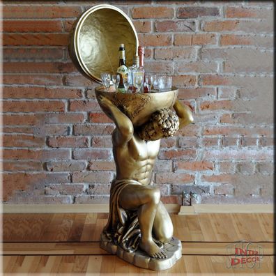 Minibar ATLAS Globus Welt Griechischer Globusbar Regal Bar Skulptur Figur Edel