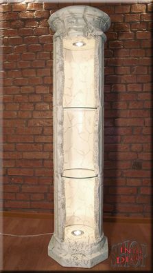 Vitrine Regal Säulenregal Säulenvitrine Säule Bar Griechische Rundregal 158cm