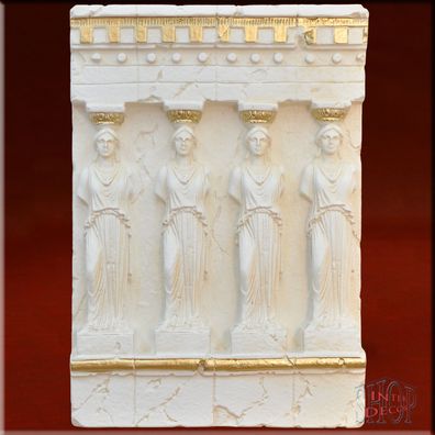 Wandrelief Relief Wandbild 3D Bild Griechische Karyatide Akropolis Stuckgips