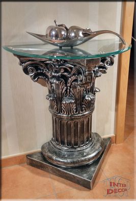 Beistelltisch Tisch Glastisch Antike Säule Couchtisch Telefontisch Säulen Design