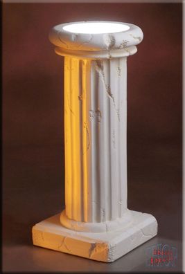 Lampe Säule Leuchtsäule Blumensäule Marmor Antike Ständer Griechische Stuckgips