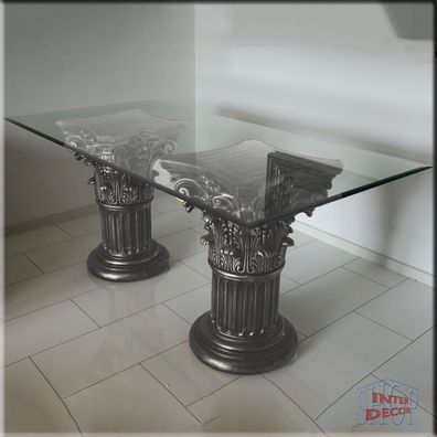 Esstisch Glastisch Wohnzimmertisch Säulen Tisch Griechischer Design Glas 180 cm