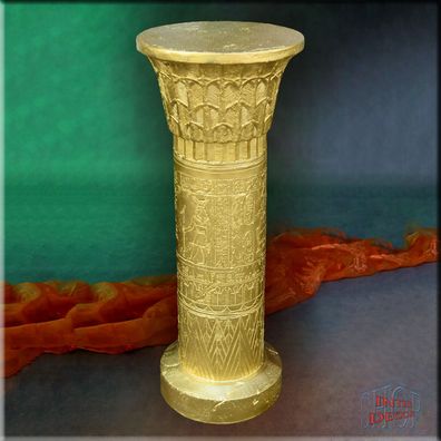 Säule Dekosäule Blumensäule Gold Sockel Ständer Ägyptische Marmor Stuckgips