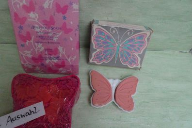 alte Avon Schmetterlingsseifen mit Seifenschale / Korb Wings of Beauty Butterfly Soap