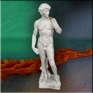 Statue Figur David Skulptur Gartenfigur Antike XL Marmor Optik Figuren (Gr. Groß)