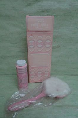 alte Avon Tender Touch Unspoken 100g Puder & "Gesichts-Pflege-Tupferbürste" rosa