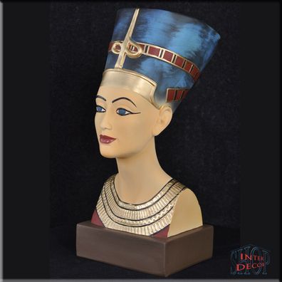 Büste Figur Nofretete Pharao Dekofigur Antike Skulptur Ägyptische Kunstharz