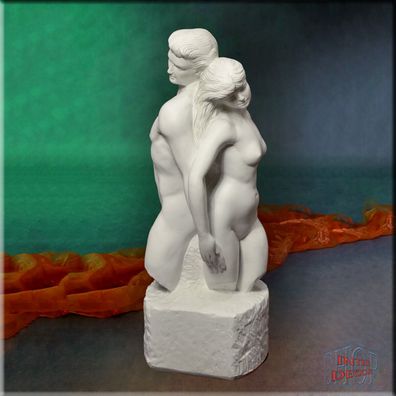 Figur Statue Antike Skulptur Adam Eva Erotik Biblisch Natur Akt Kunstharz
