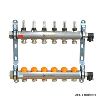 Heimeier Dynacon Eclipse Fußboden-Heizkreisverteiler, 4 Heizkreise, 934004800