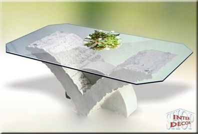 Couchtisch Glas Glastisch Wohnzimmertisch Tisch Wohnzimmer Design Kunstharz