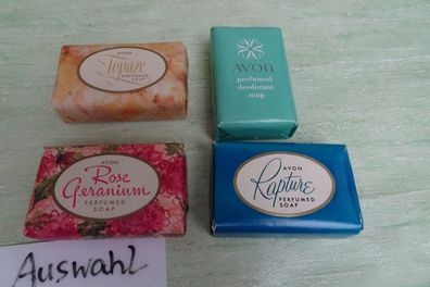 alte Avon perfumed Soap parfümierte Seifen Rose Geranium Topaze Rapture ...85g