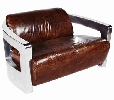 Mars 2-Sitzer Sofa Rindsleder Vintage Cigar