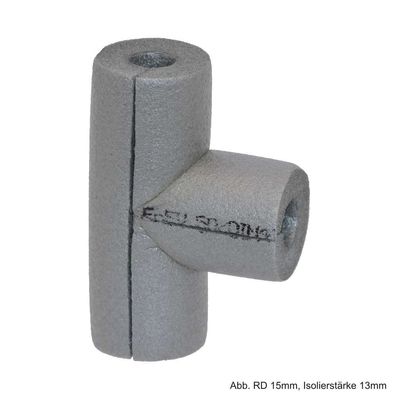 Isolier T-Stück aus PE-Weichschaum, RD 15mm / Isolierstärke 27mm