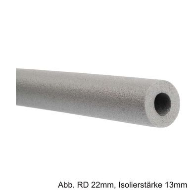 Isolierschlauch aus PE-Weichschaum, L: 1m, angeschlitzt, RD 12mm/ Isolierst. 27mm