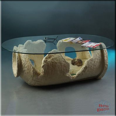 Couchtisch Glastisch Glas Tisch Amphore Wohnzimmertisch Design Modern Kunstharz