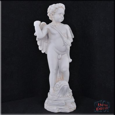 Engel Schutzengel mit Bogen Amor Figur Gartenfigur Skulptur Geschenk Kunstharz