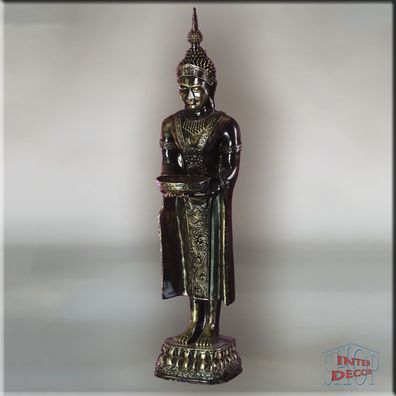Figur Statue Dekofigur Tempelwächter Buddha Skulptur Gartenfigur Antik Kunstharz