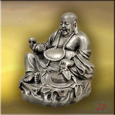 Figur Statue Antike Dekofigur Glücksbringer Feng Shui lachender Buddha Kunstharz