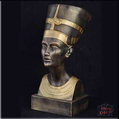 Figur Büste Nofretete Antike Pharao Dekofigur Ägyptische Skulptur Stuckgips