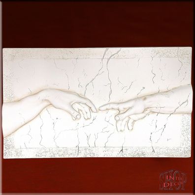 Wandrelief Relief Wandbild 3D Bild Michelangelo XL Erschaffung Adams Kunstharz