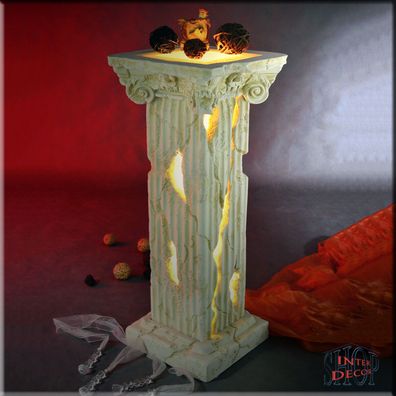 Säule Leuchtsäule Lampe Blumensäule Griechische Marmor Antik Ständer Stuckgips