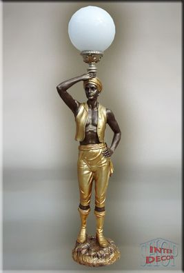 Lampe Stehlampe Antike Bodenlampe der Hindu Mann Skulptur Figur Beleuchtung