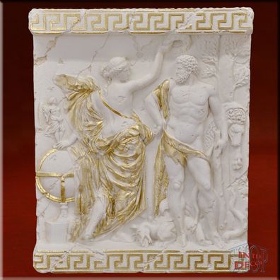 Relief Wandrelief Wandbild 3D Griechischer Herkules gekrönt von GLORY Stuckgips