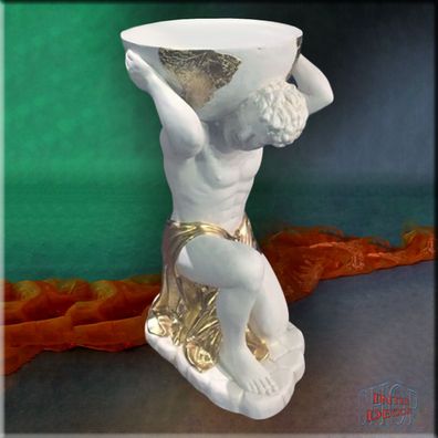 Obstschale Figur Schale SUPER Exclusive Skulptur Atlas Antike Globus Kunstharz