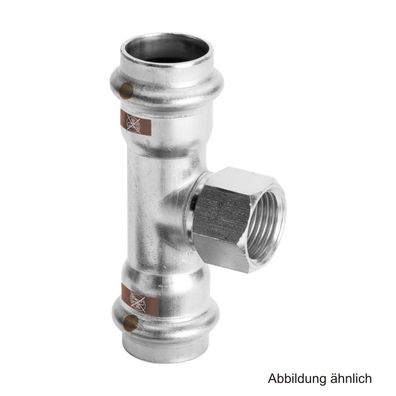 Viega Temponox T-Stück mit IG, Modell 1717.2, 22 mm x 1/2" x 22 mm