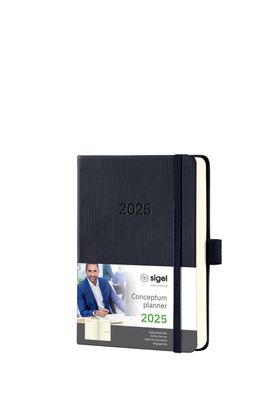 Tageskalender Conceptum 2025 Hardcover black 400S. ca. A6