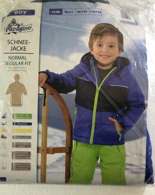 Kinder Schneejacke Winterjacke Regenjacke jungen 86/92 Schadstoffrei mit Kapuze