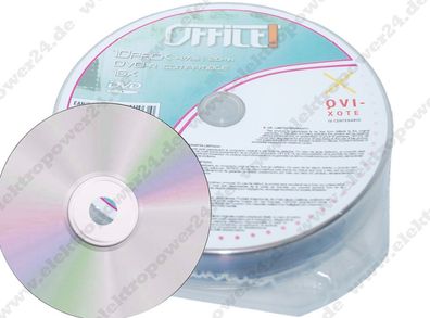 10x (1x10 Pack) Office 4.7GB 120 MIN. DVD + RW Rohling 4x / DVD