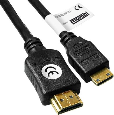 mini HDMI-Kabel (Mini HDMI C Stecker auf HDMI a stecker, Upscaler 1080p 3 meter