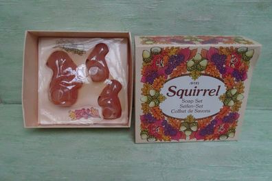 alte Avon Squirrel Soap Eichhörnchen Seifen-Set 1x75g 2x25g