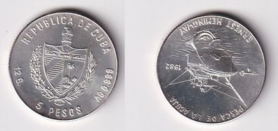 5 Pesos Münze Kuba Cuba 1981 Ernest Hemmingway Pesca de la Aguja Stgl. (167301)