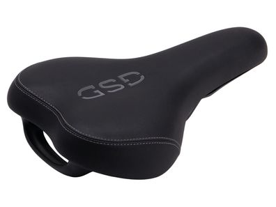 TERN Sattel schwarz / grau mit GSD-Logo, mit Handgriff, passend für GSD