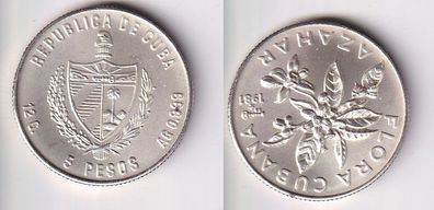 5 Pesos Münze Kuba Cuba 1981 Flora Cubana Azahar Stgl. (167339)