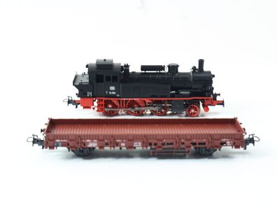 Märklin H0 29074 Dampflok + Rungenwagen aus Startpackung BR74 DB/ NEM DSS Digital
