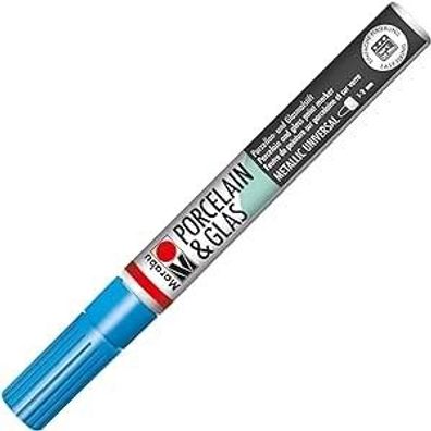 Marabu Porcelain & Glas Painter 1-2 mm Porzellanmalstift Geschirr Metallic Blau 752